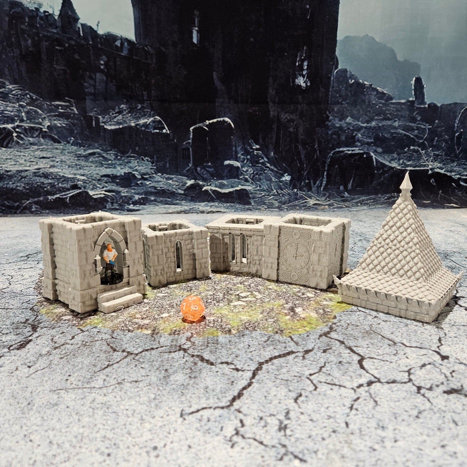 Drennheim, Mordheim, Trebuchet set, Defense Weapon, Clocktower, Inn, Dungeons and Dragons, Lord of the Rings, Tower, Ivory Tower, Tower Set, Osgiliath, Minas Tirith, Mordheim, Osgiliath, tabletop terrain, terrain, game table