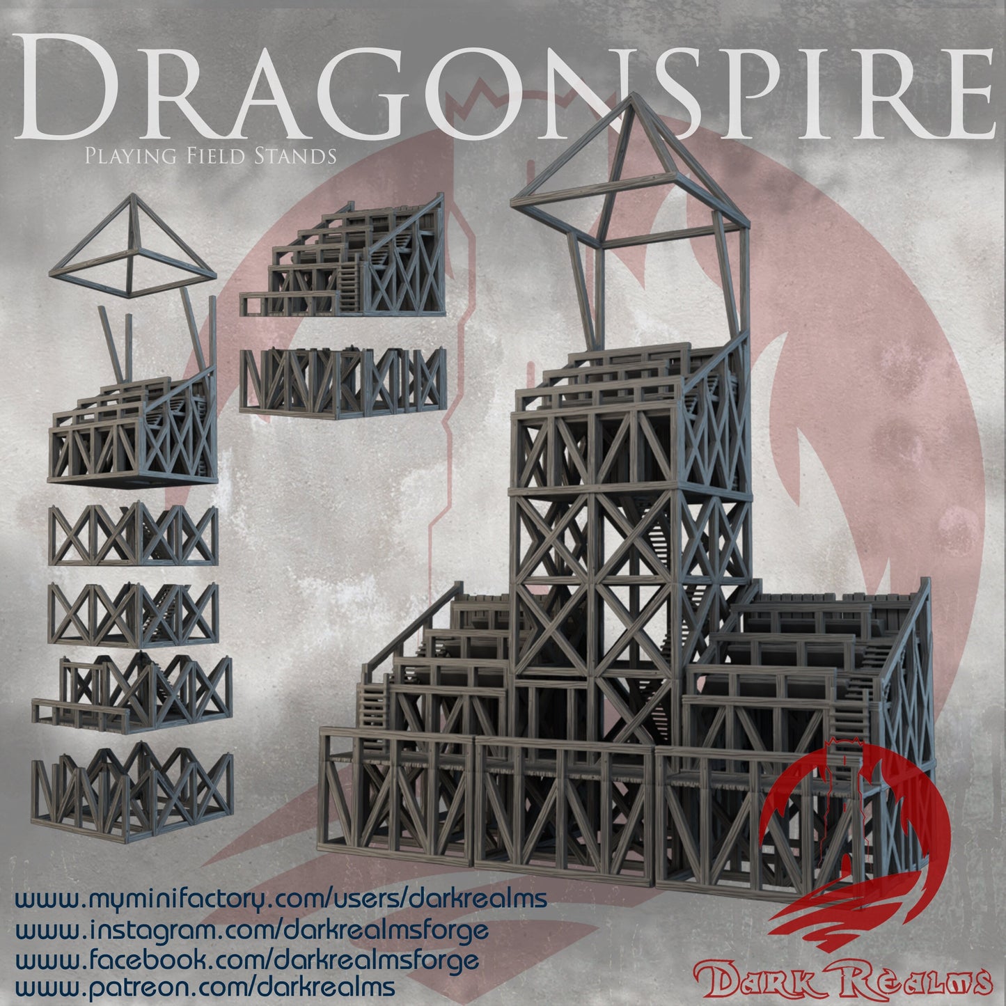 Tabletop Terrain, Mordheim, DnD, Wizard School, Tower, Wizard, Ruined, Train Set, Tabletop, Fantasy Terrain, Town Set, Town and Market, Mordheim Set, Wargaming, Dungeons and Dragons, RPG Set, Village Set, Dragon, Harry Potter, Market, College