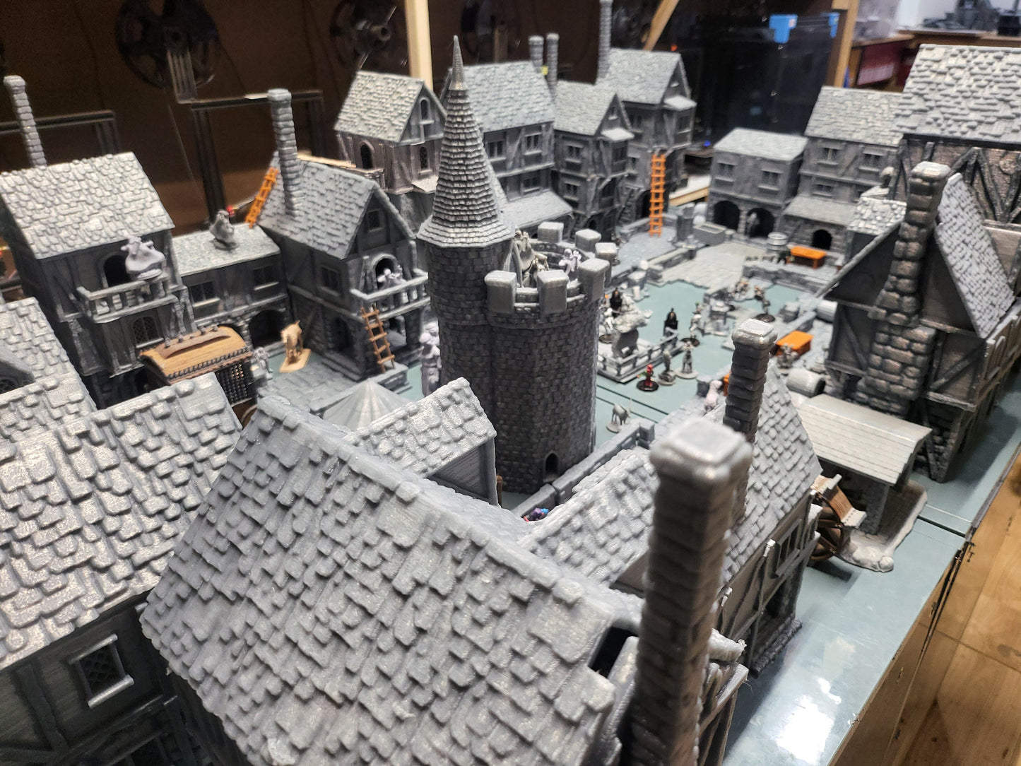 Interior View: An interior view of one of the buildings, highlighting the spacious layout and potential for detailed storytelling and encounters.