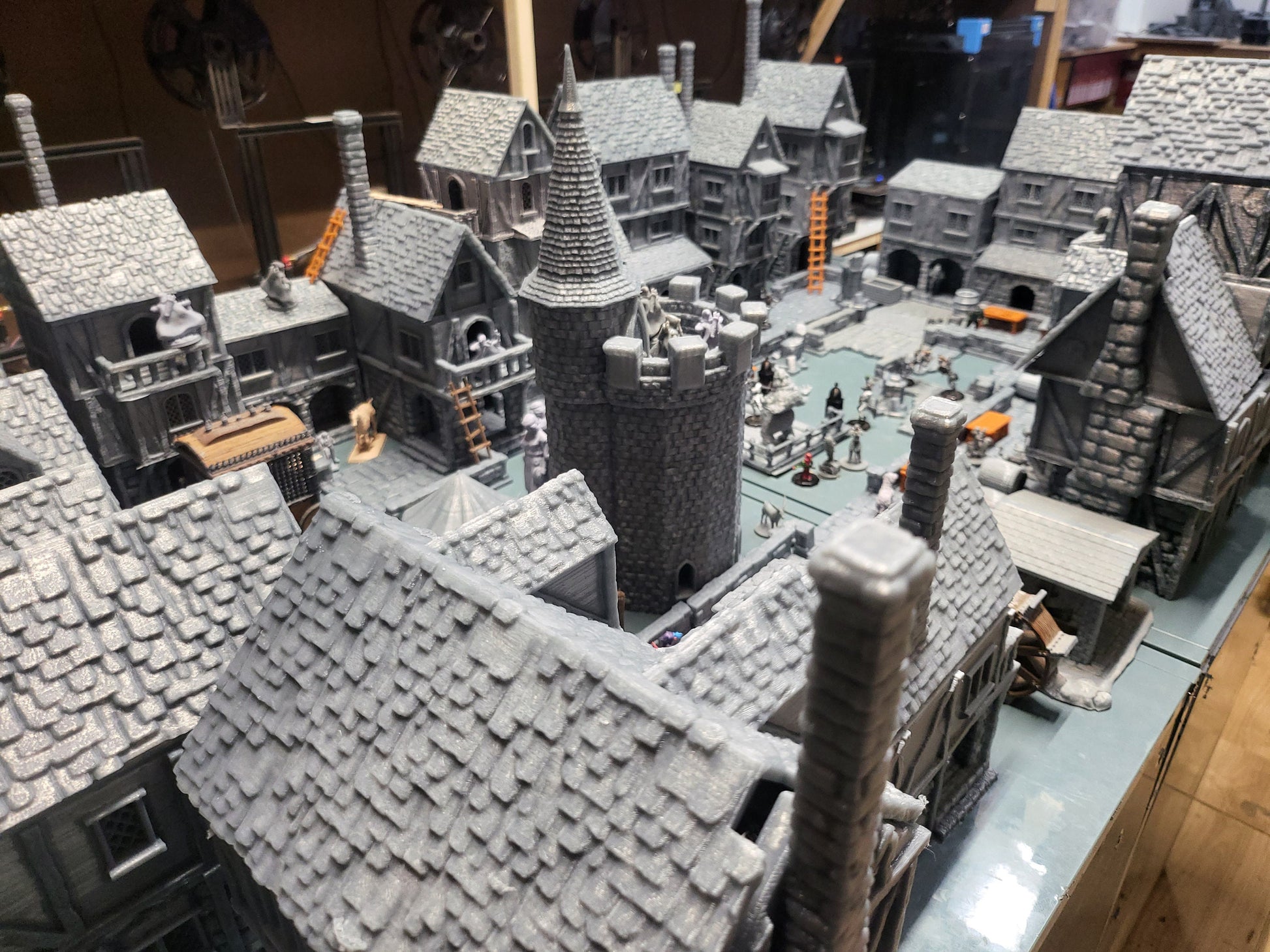 Interior View: An interior view of one of the buildings, highlighting the spacious layout and potential for detailed storytelling and encounters.