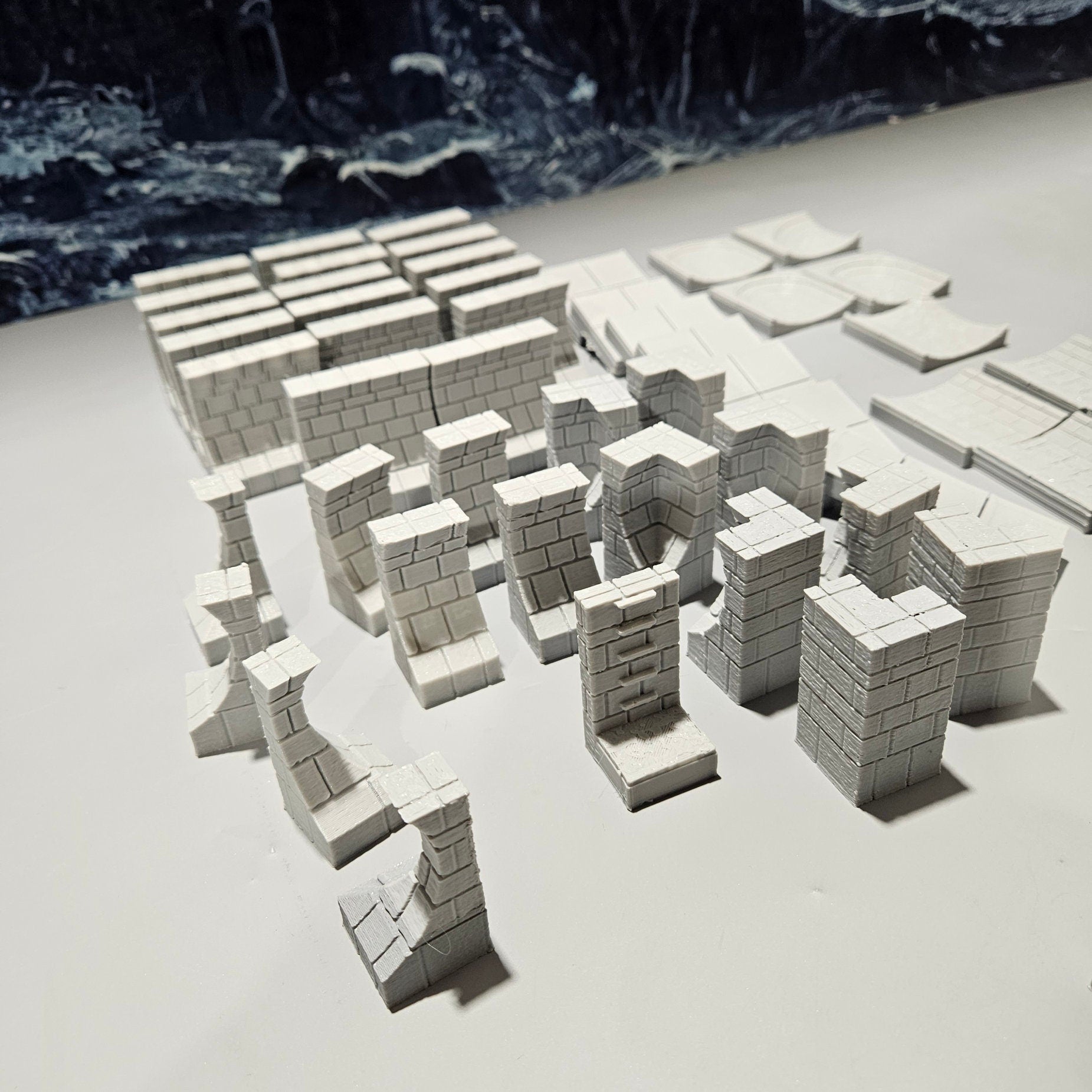 City sewer system pieces: end pipe floors, straight pipe floors, T pipes, corner pipes, floor tiles, wall tiles, outside and inside wall corners, ladders, and pipe entries. Realistic stone and brick textures with detailed pipe and wall designs.