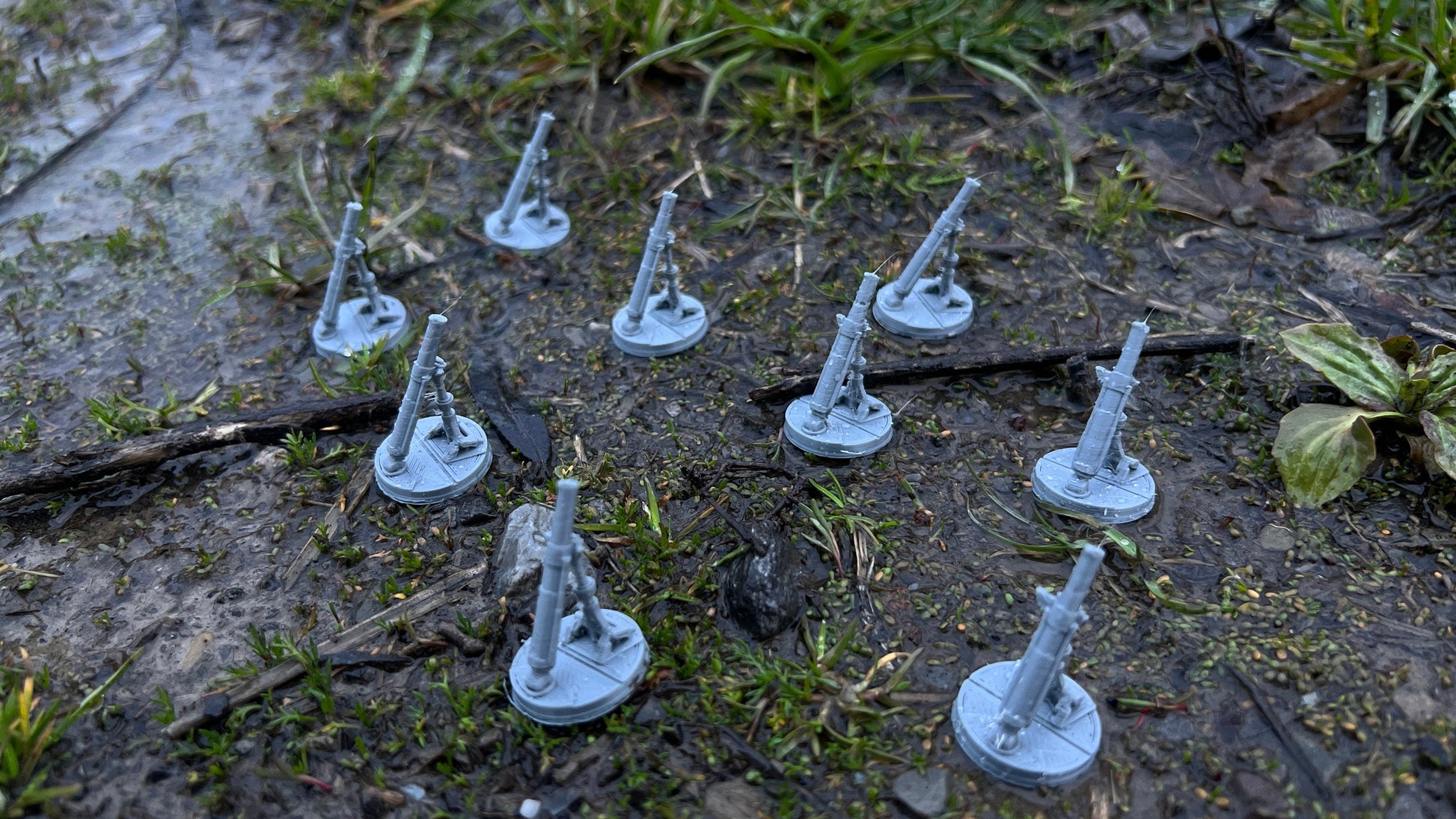 M2 60mm Basic Mortar Set for Tabletop Wargaming - Set of 10 Artillery Models