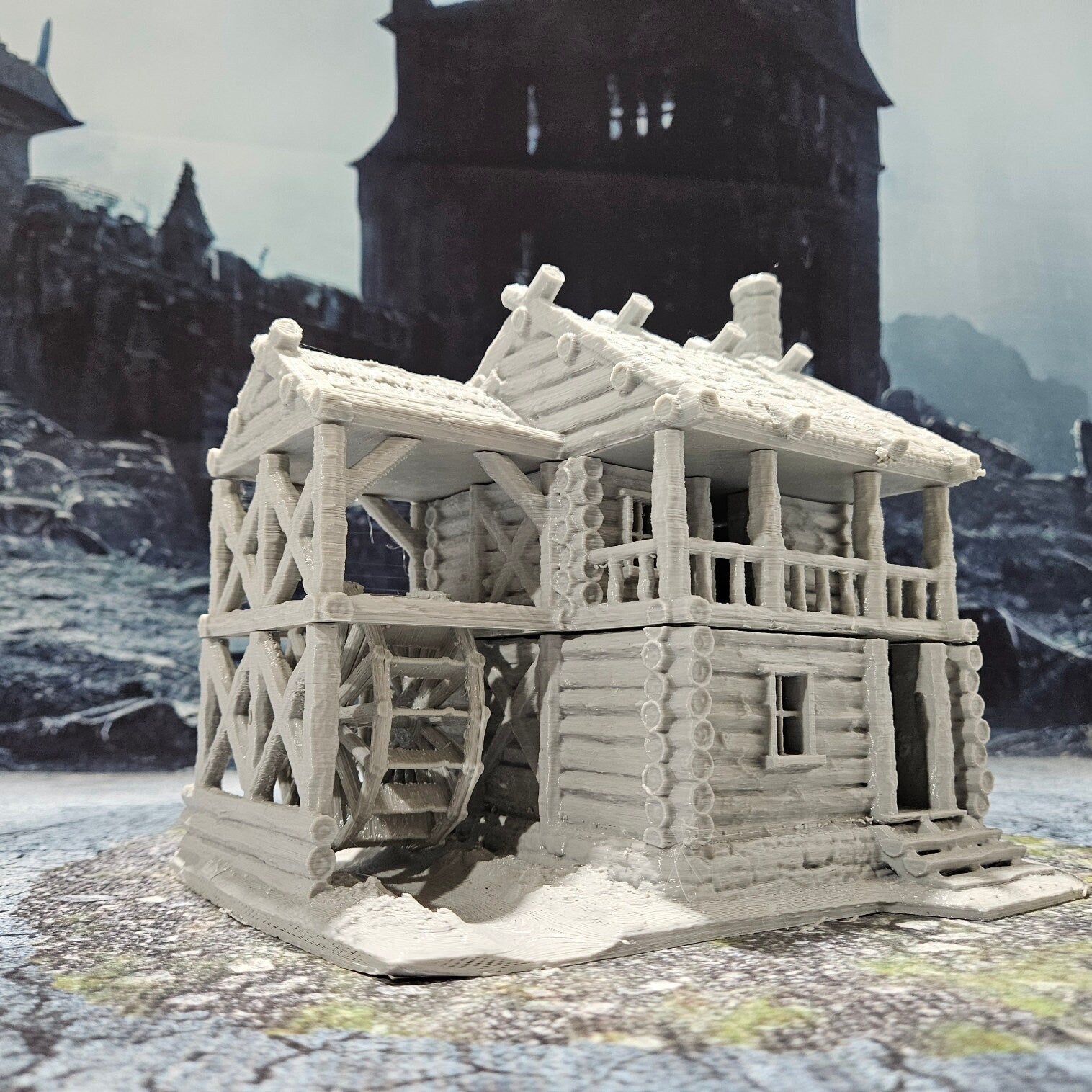 DnD Miniature, 40k Terrain,Train Terrain,Tabletop Town,Tabletop Game,Dnd Table,DND Terrain,DND Miniatures,gaming terrain,inn,tavern This is a great trade town. A party stumbling on this town deep in the woods could resupply and get some rest.