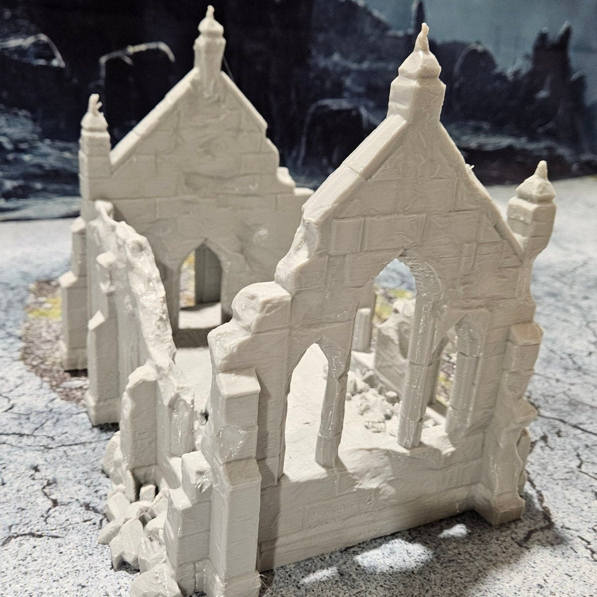 DnD Miniature, 40k Terrain,Train Terrain,Tabletop Town,Tabletop Game,Dnd Table,DND Terrain,DND Miniatures,gaming terrain,inn,taverntemple, temple ruins, this temple is a huge reminder of the fall of religion, dungeons & dragons ruin, mordheim, damned
