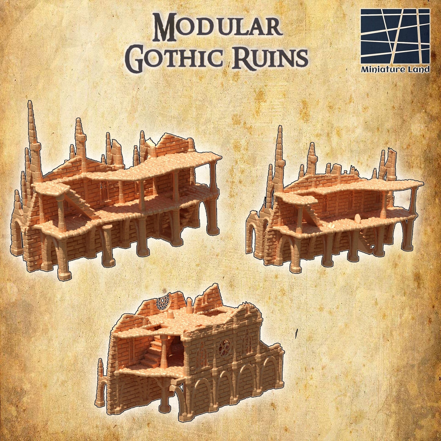Tabletop Terrain, Mordheim, D&D, Pirate, Tower, Ruin, Ruined, houses, Tabletop, Fantasy Terrain, Town Set, Town and Market, Mordheim Set, Wargaming, Dungeons and Dragons, Lord of the rings, RPG Set, Village Set, Chaos, small town, Market, town