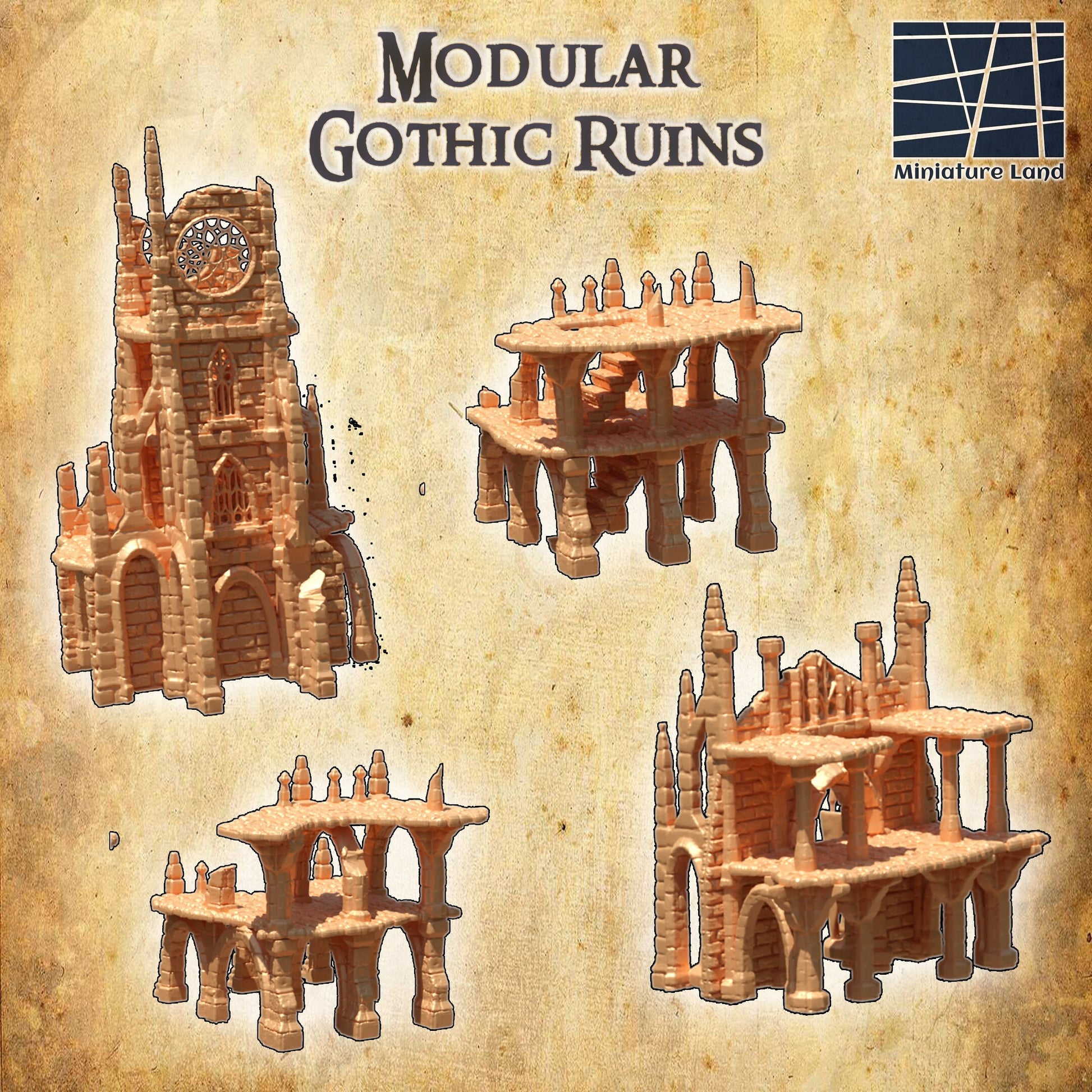 Tabletop Terrain, Mordheim, D&D, Pirate, Tower, Ruin, Ruined, houses, Tabletop, Fantasy Terrain, Town Set, Town and Market, Mordheim Set, Wargaming, Dungeons and Dragons, Lord of the rings, RPG Set, Village Set, Chaos, small town, Market, town
