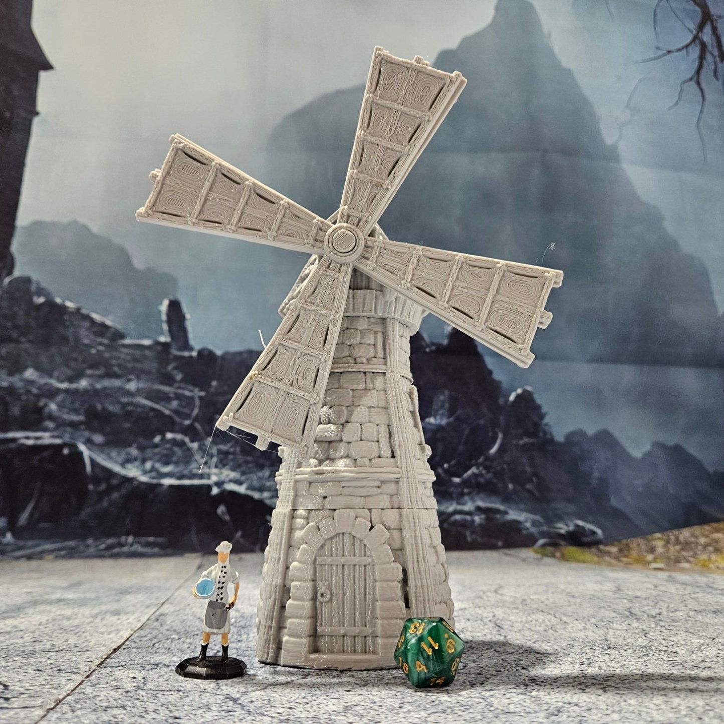Stormhill Windmill, Tabletop Gaming, 28mm Scale, Stormhill City, city set, dungeons and dragons