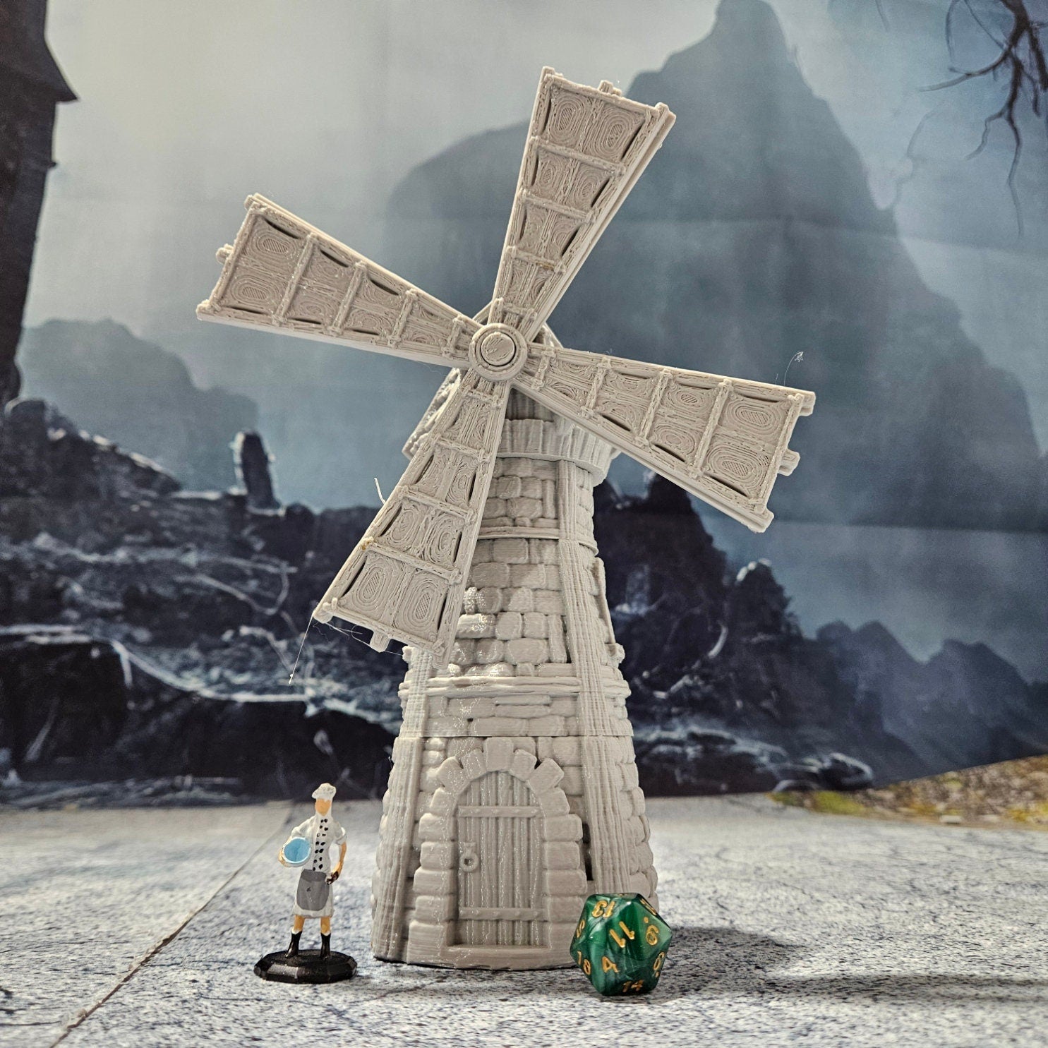Stormhill Windmill, Tabletop Gaming, 28mm Scale, Stormhill City, city set, dungeons and dragons