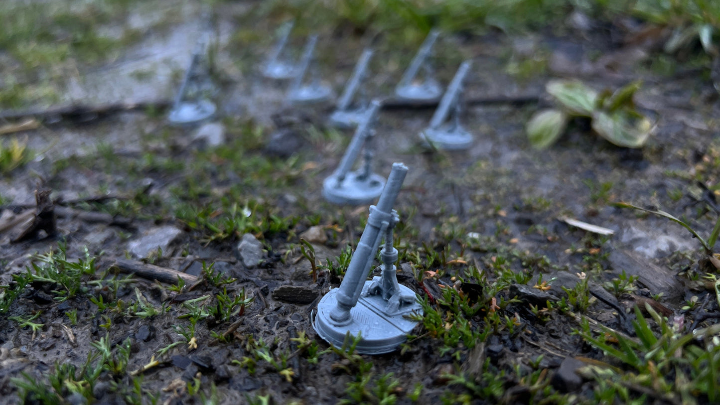 M2 60mm Basic Mortar Set for Tabletop Wargaming - Set of 10 Artillery Models