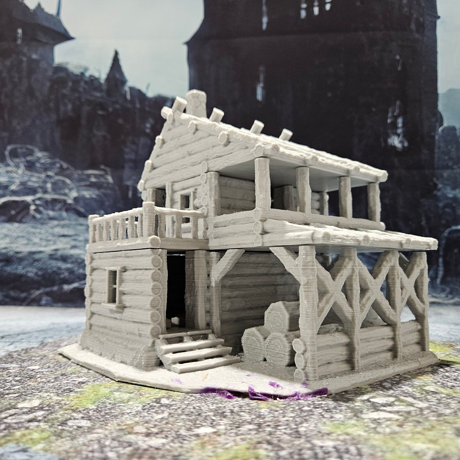 DnD Miniature, 40k Terrain,Train Terrain,Tabletop Town,Tabletop Game,Dnd Table,DND Terrain,DND Miniatures,gaming terrain,inn,tavern This is a great trade town. A party stumbling on this town deep in the woods could resupply and get some rest.