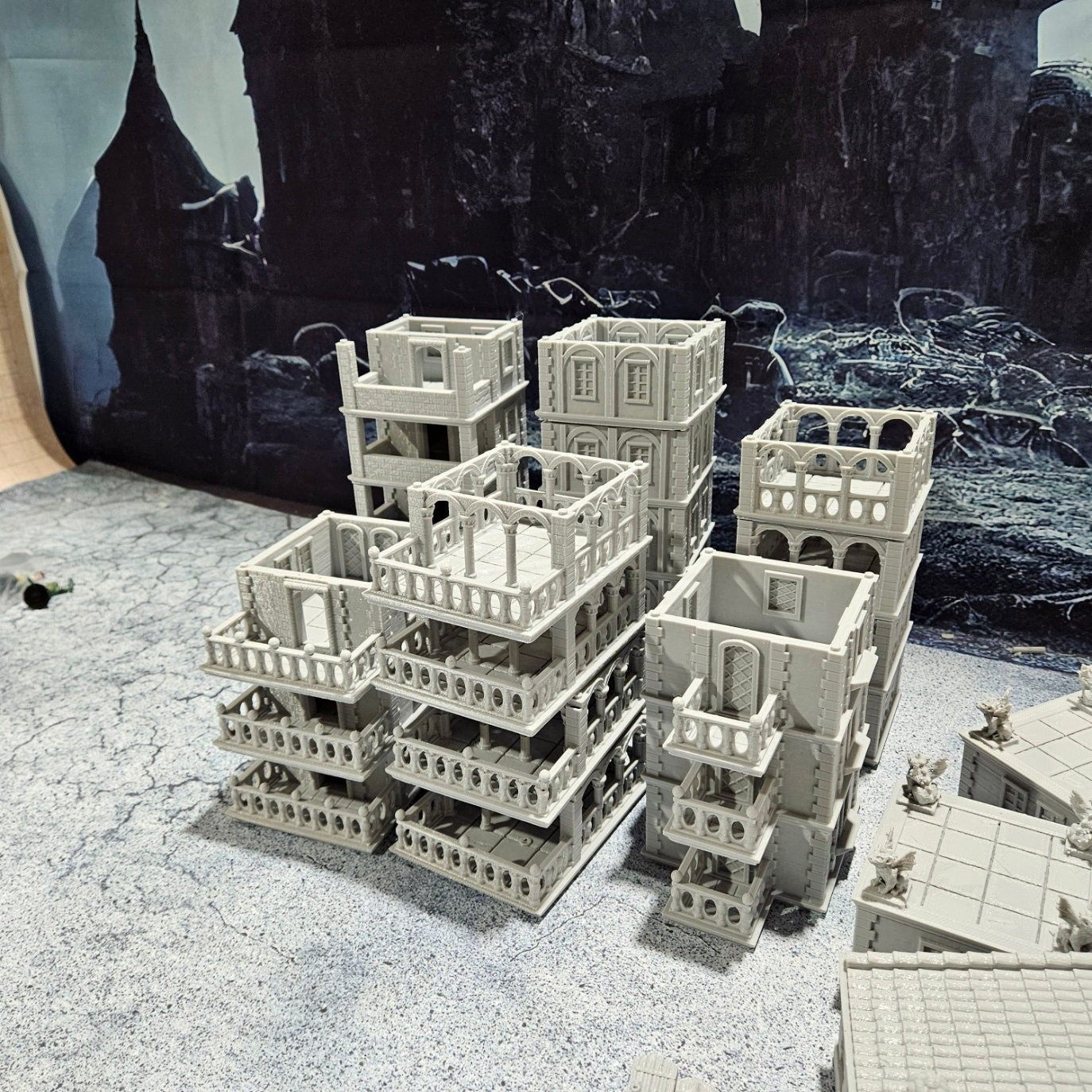 tabletop terrain, Modular Terrain, Town Builder, city buildings, City Terrain, wargaming, Dungeons and Dragons, Fantasy Village, Tabletop, Tabletop terrain, Tabletop RPG, Modular City, Modular, game terrain, Bundle, board game, 28mm, Set, Box Set