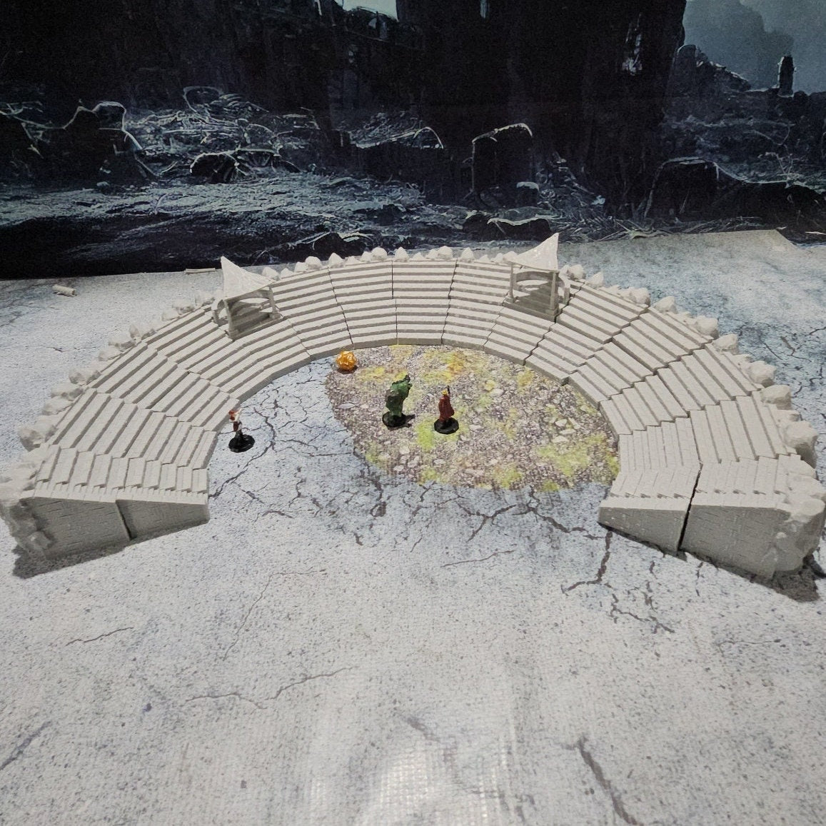 Greek Theater, Arena, Gladiator, Theater, Stage, Gladiator Arena, Coliseum, Fight pit, Thunderdome, Mad Max, Greek, Play, Terrain, Arena Terrain, Dungeons and Dragons, Warhammer, Warhammer Terrain, 15mm Terrain, Tolkien, Great Arena,