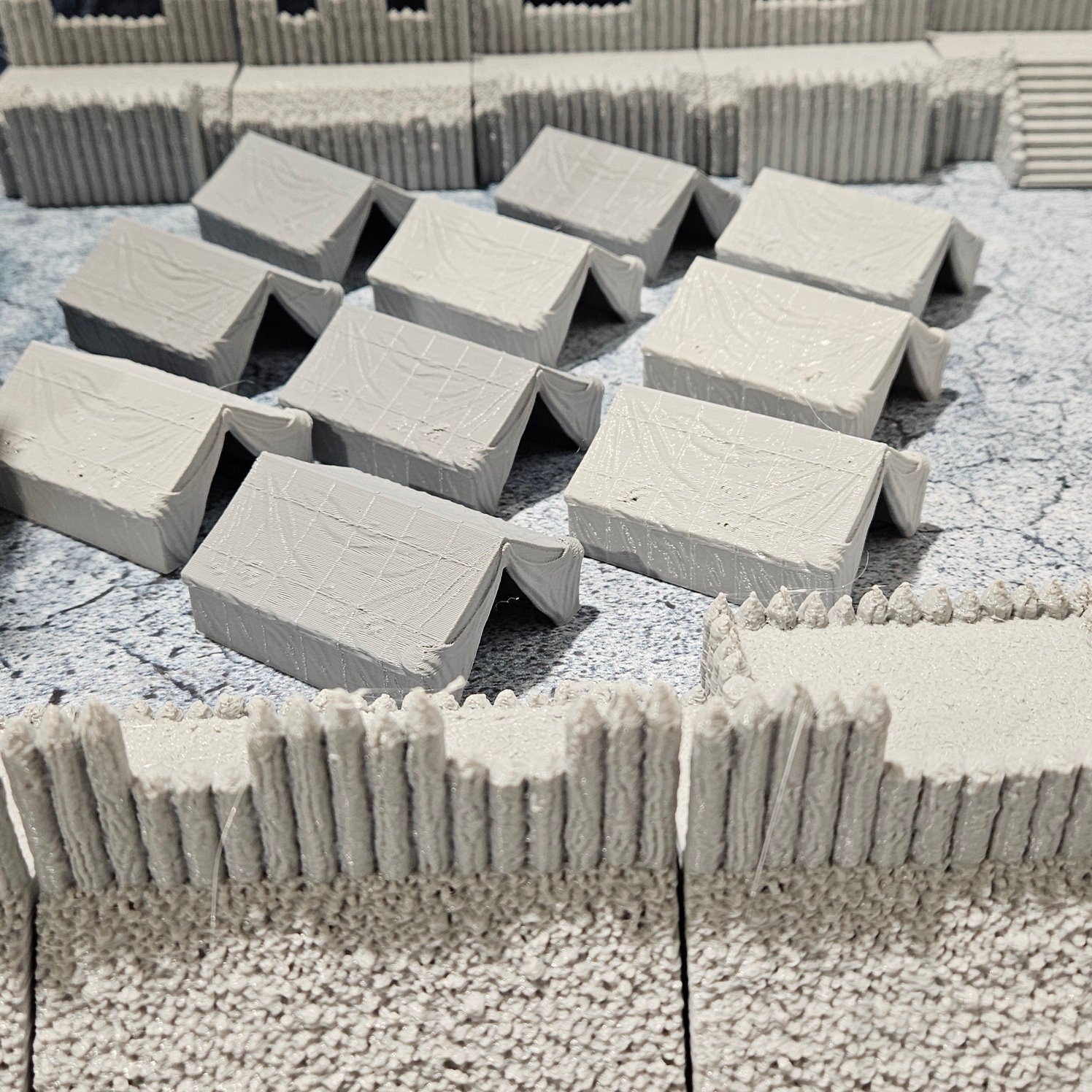 Desert Wall Kit for tabletop wargaming with detailed walls, defensive towers, and gates. Ideal for desert fortifications, Roman camps, and recreating the Battle of Alesia in Warhammer, D&D, Pathfinder, and historical-themed games.