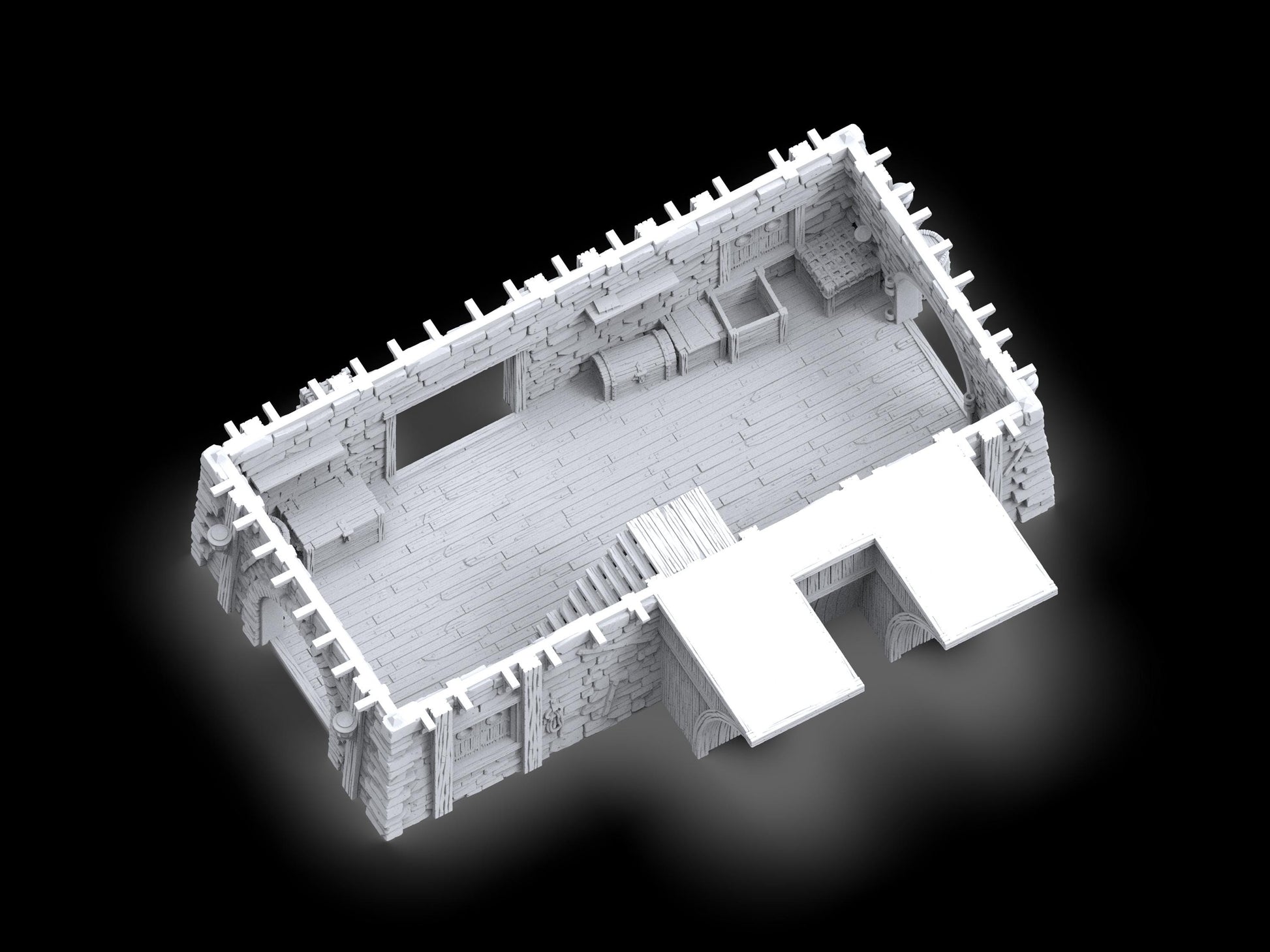 Warehouse, Loading dock, Load House, Port Royal ,dnd terrain, Dungeons and Dragons, Dungeon Master, Skirmish games, warhammer, star wars, birthday gift, miniatures, role playing games, Pirate Terrain, port royal, Ruler, mayor, city mayor, Port Royale