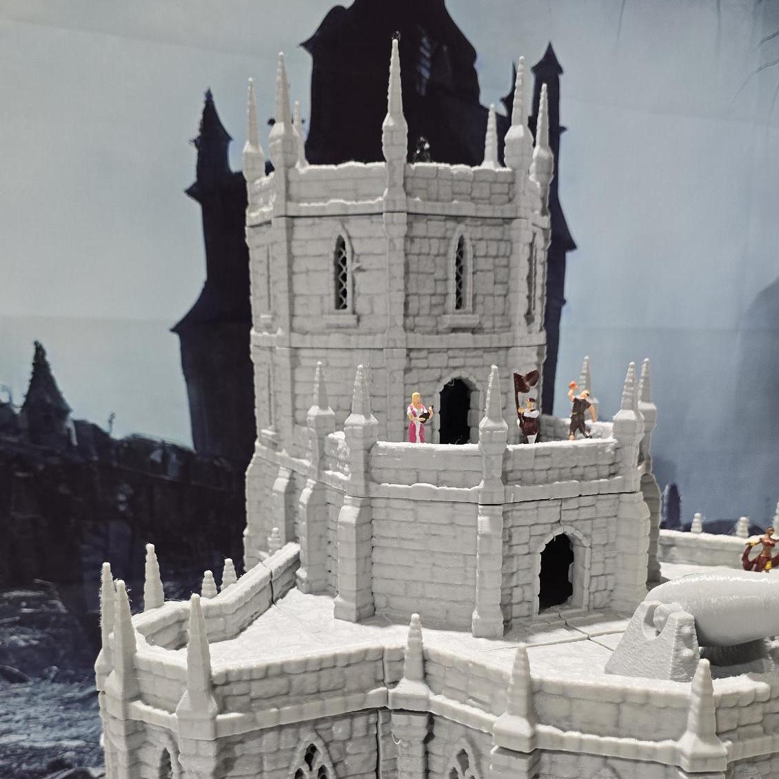 28mm Imperial Bastion for tabletop wargaming with detailed walls, towers, buildings, and basement level with cells and a torture chamber. Ideal for fortress sieges and defensive battles in Warhammer, D&D, Pathfinder, and historical-themed games.