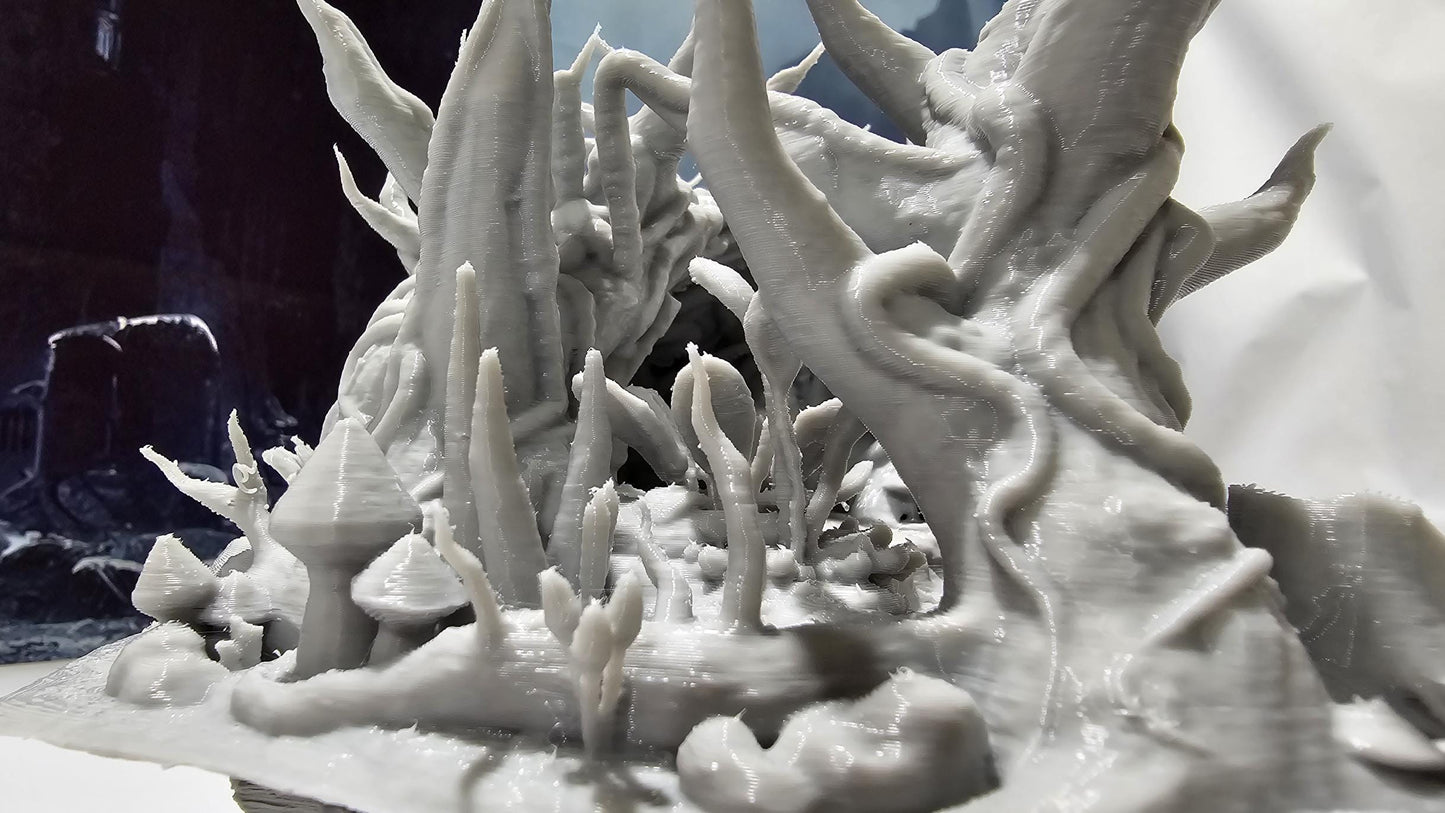 Forest Underground Entrance for tabletop wargaming featuring a hidden cavern entrance with detailed foliage and rock formations. Ideal for forest adventures and dungeon crawls in Warhammer, D&D, Pathfinder, and fantasy-themed games.