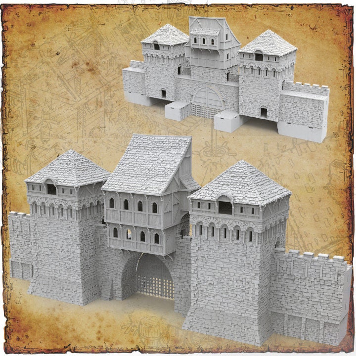 Tortuga Bay, Pirate Hideaway 1, Port Royal ,dnd terrain, Dungeons and Dragons, Dungeon Master, Bundle, Skirmish games, warhammer 40k, star wars, birthday gift, miniatures, role playing games,  Pirate Terrain, port royal, Gatehouse, Walls,city