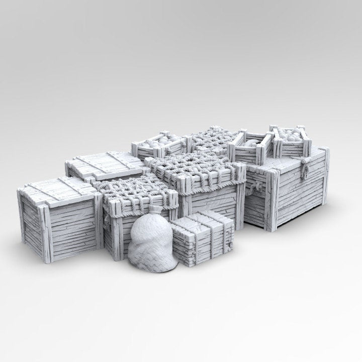 Tortuga Bay, Pirate, Port Royal ,dnd terrain, Dungeons and Dragons, Dungeon Master, Bundle, Skirmish games, warhammer 40k, star wars, chest sack, fish, fruit, box, encounter, playing games,  Pirate Terrain, port royal, scatter, barrels, crates