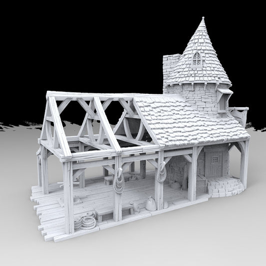 Tortuga Bay, Pirate Hideaway 1, Port Royal ,dnd terrain, Dungeons and Dragons, Dungeon Master, Skirmish games, warhammer 40k, star wars, birthday gift, miniatures, role playing games,  Pirate Terrain, port royal, roper, rope yard, roper