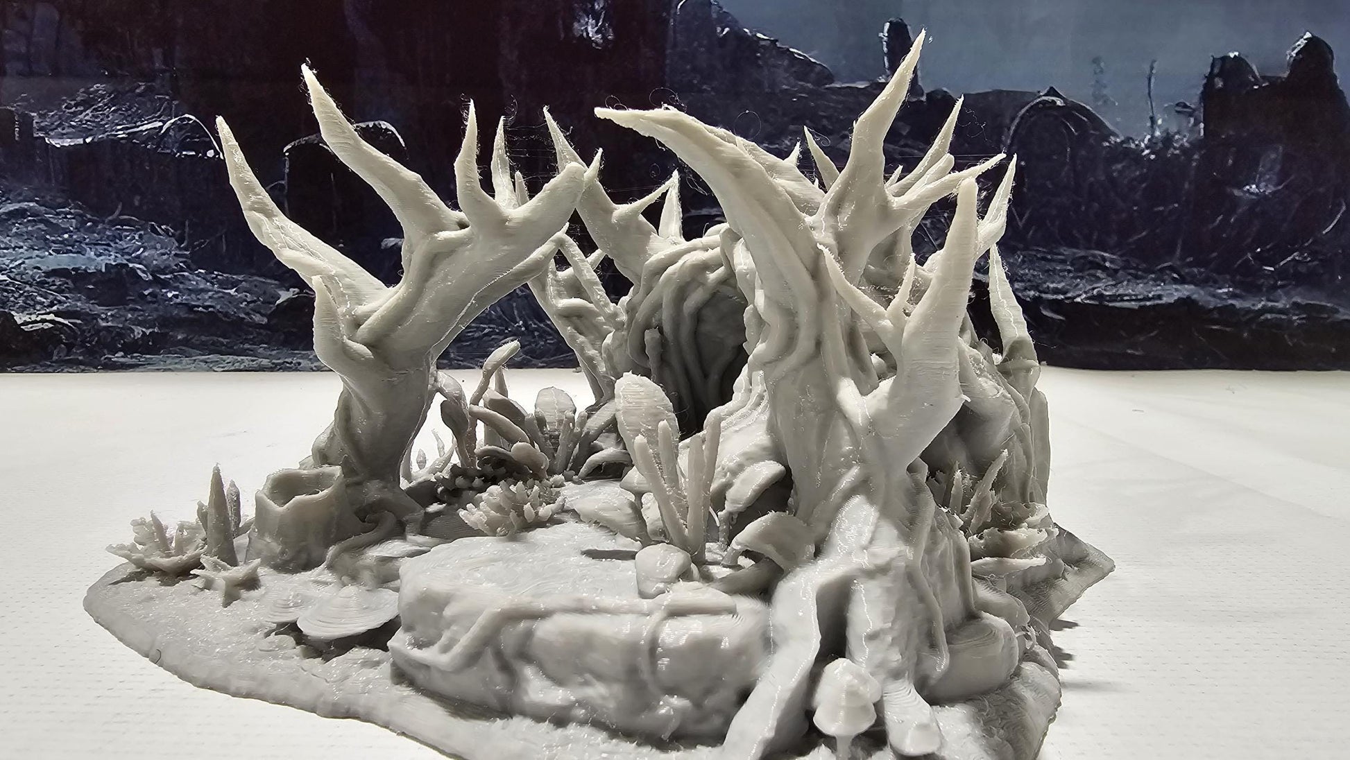 Forest Underground Entrance for tabletop wargaming featuring a hidden cavern entrance with detailed foliage and rock formations. Ideal for forest adventures and dungeon crawls in Warhammer, D&D, Pathfinder, and fantasy-themed games.