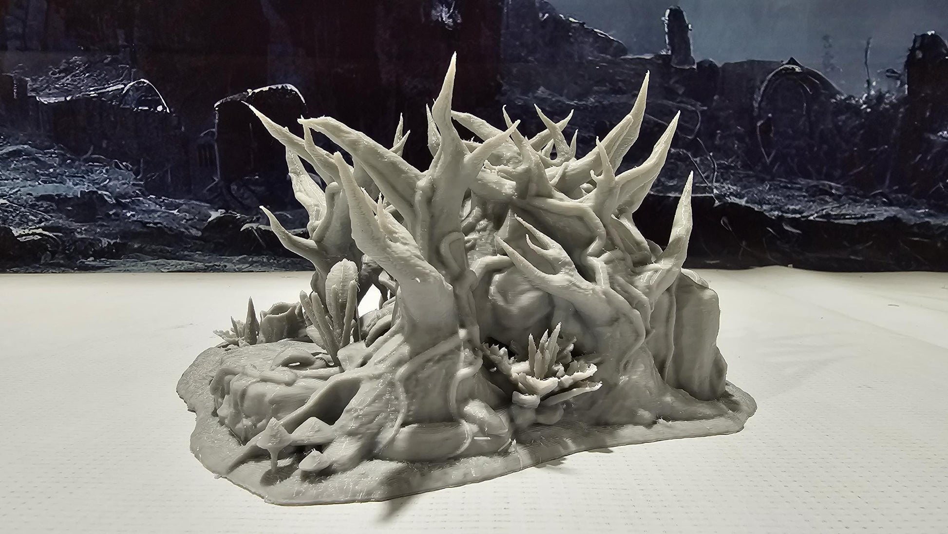 Forest Underground Entrance for tabletop wargaming featuring a hidden cavern entrance with detailed foliage and rock formations. Ideal for forest adventures and dungeon crawls in Warhammer, D&D, Pathfinder, and fantasy-themed games.