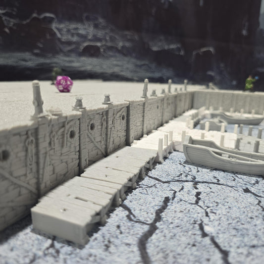Large Quay Dock & Sewer System Set, Docks, Ancrabourg, cobblestone streets and sewers