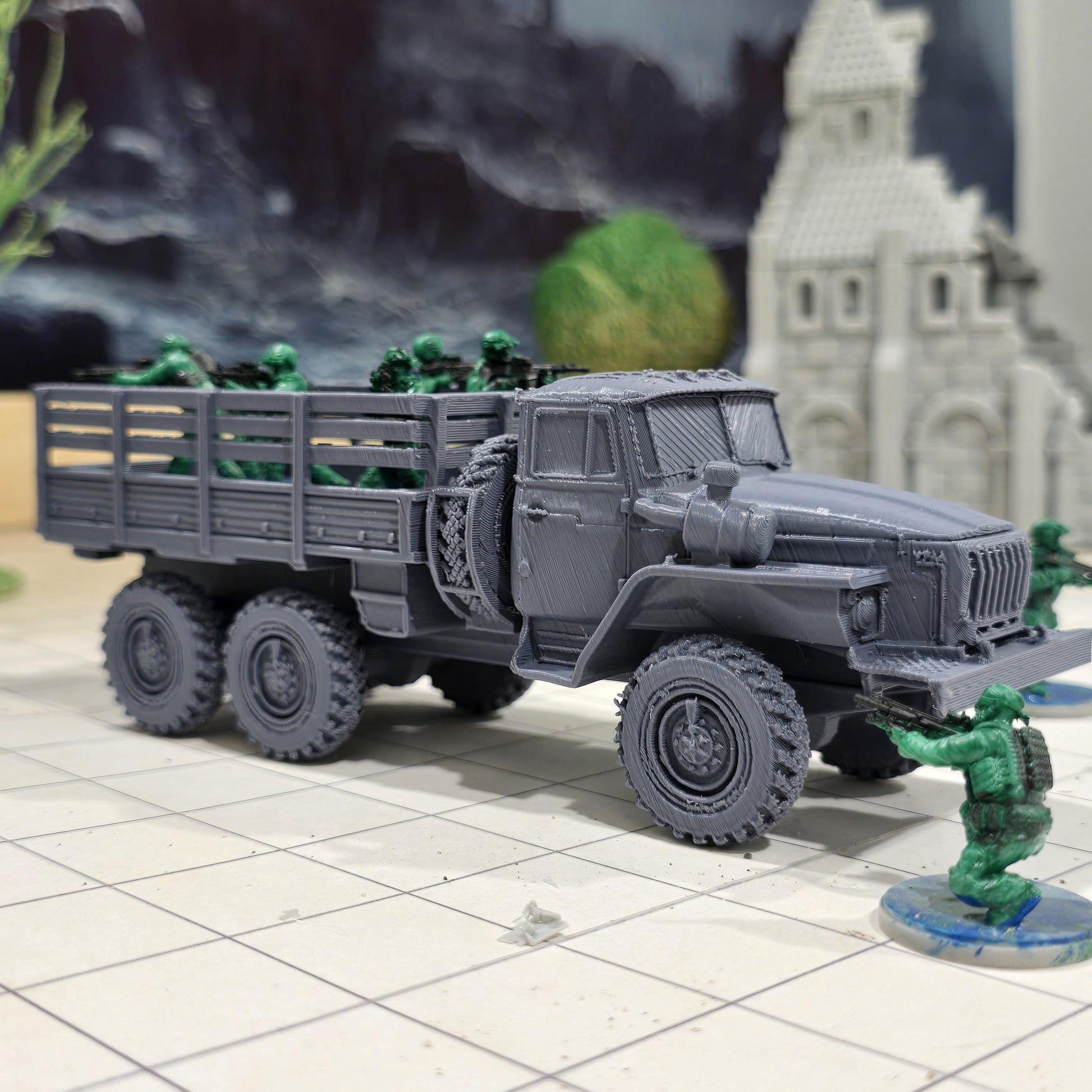 Ural 4320, open top, Truck, Soviet Era, Post War, cold war, tabletop gaming, tabletop terrain