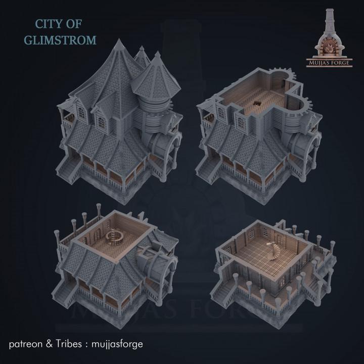 &quot;Explore the mystical City of Glimstrom with our Enchanted Victorian Mansion, a 3D printed marvel perfect for enhancing tabletop RPGs with its intricate design and historical allure.&quot;