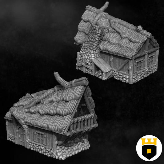 Discover the &quot;Achievement Building,&quot; a Medieval Nordic Lodge, expertly designed for historical and fantasy settings, showcasing fine craftsmanship and an authentic look suitable for various tabletop games.