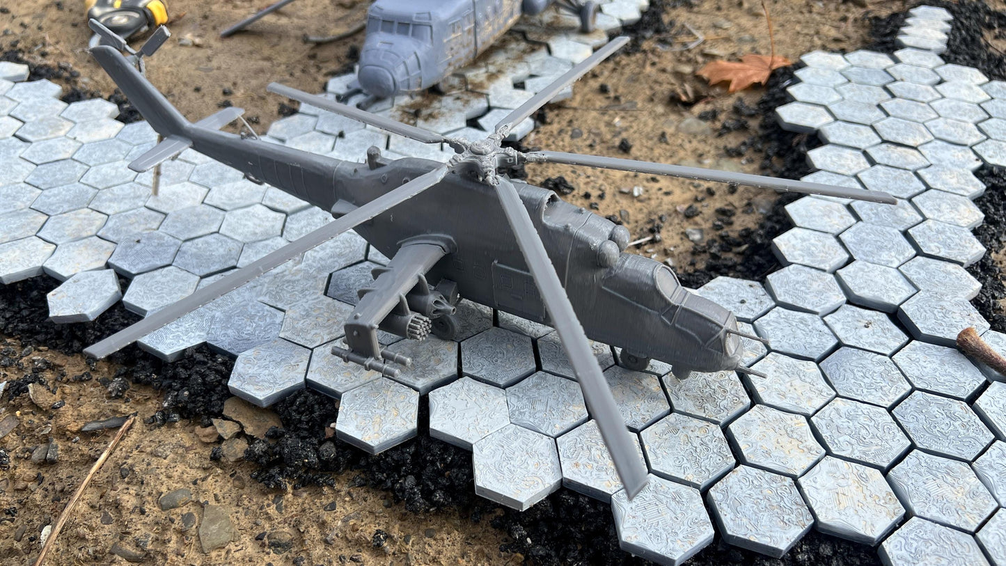 MIL MI-24V, MI-24V Hind, cold war Helicopter, cold war, Helicopter, Russian, Tabletop terrain, tabletop gaming, Tank,