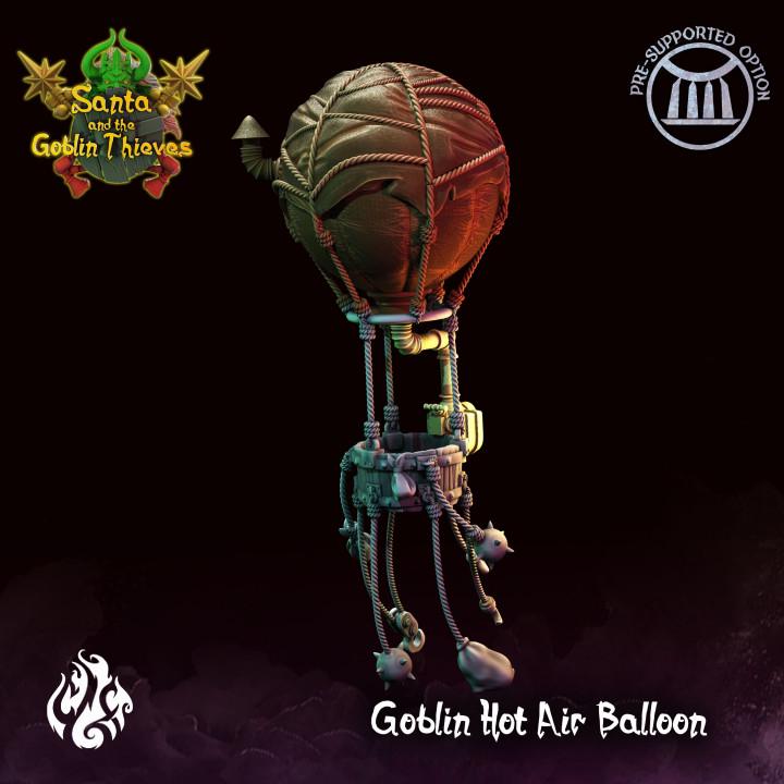 Detailed view of the &quot;Steampunk Explorer Airship,&quot; a fantasy-inspired hot air balloon model featuring steampunk elements and colorful design, perfect for enhancing tabletop RPG settings and dioramas.