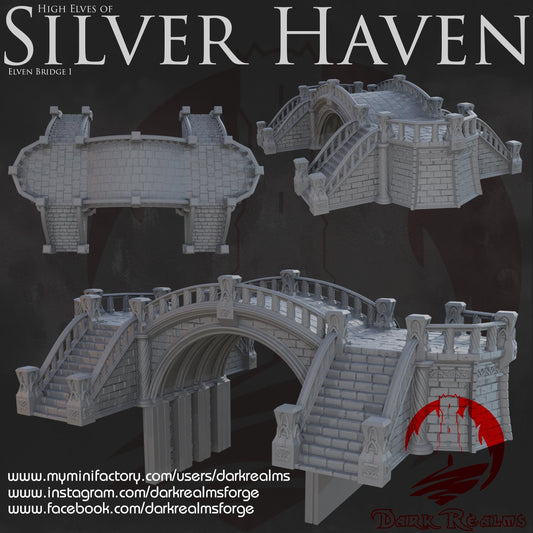 Silver Haven Elven Bridge: High Elves of Silver Haven Series - Fantasy Tabletop Scenery