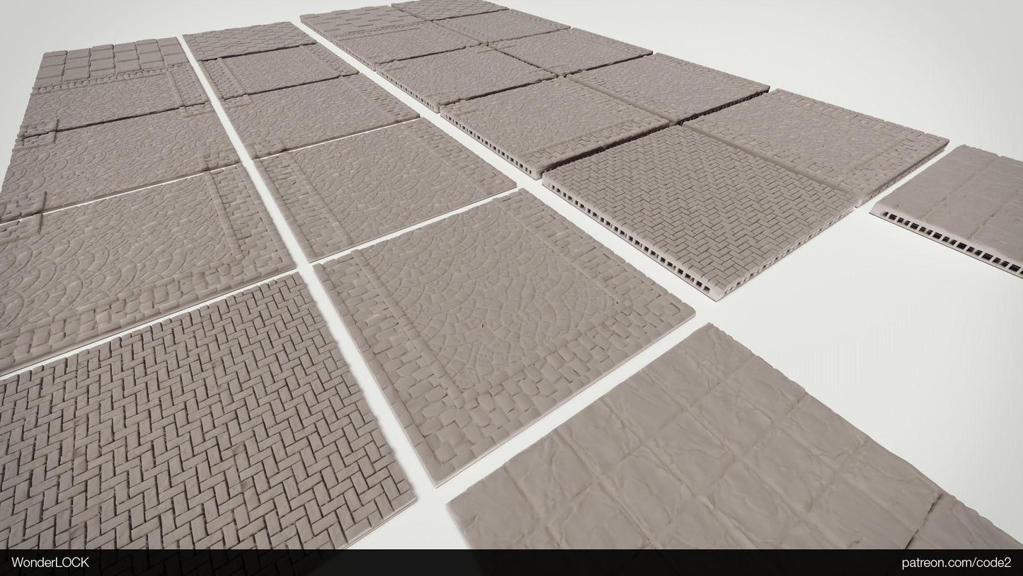 Modular Gaming Tiles: Customizable Urban Road Layout - Tabletop RPG and Wargaming