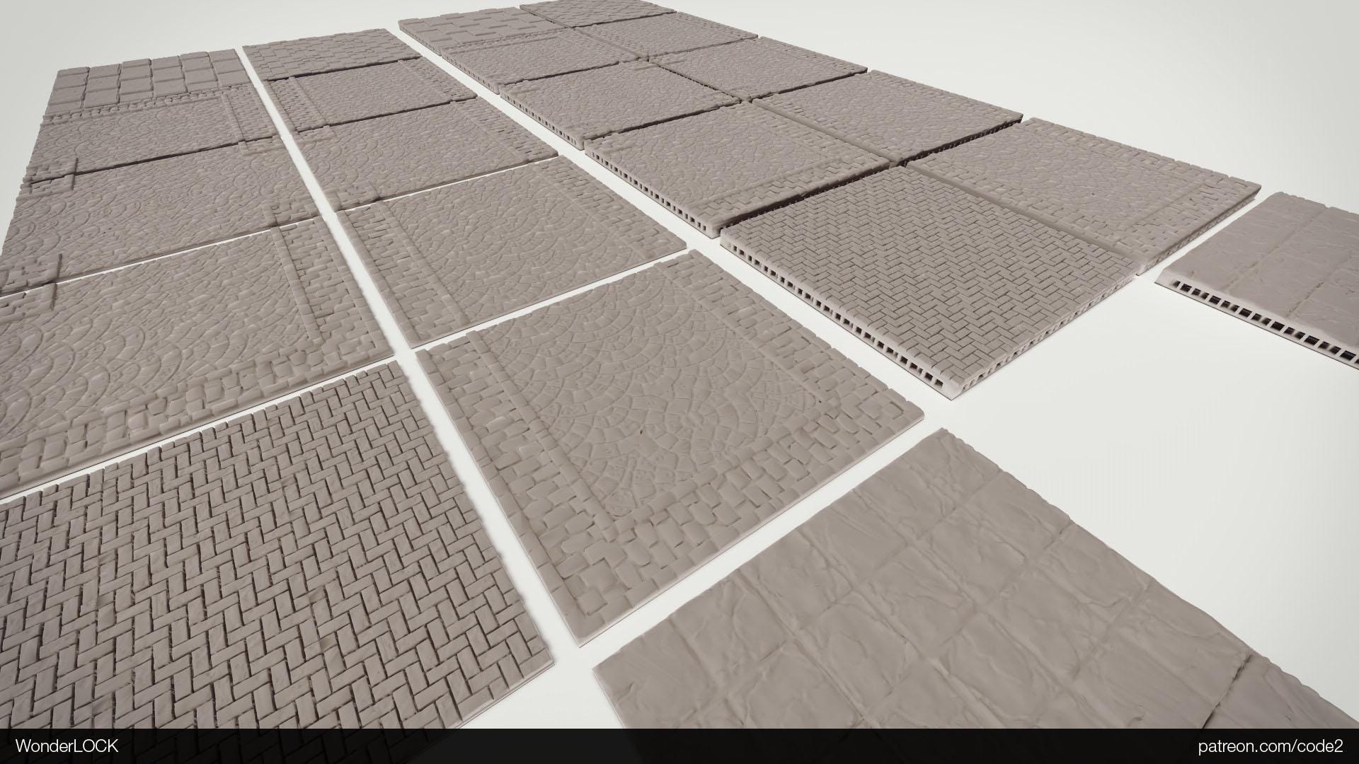 Modular Gaming Tiles: Customizable Urban Road Layout - Tabletop RPG and Wargaming