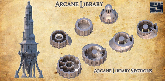 Discover the towering grandeur of the Arcane Library, standing over six feet tall. Available with or without its enigmatic floating basement, this model is designed to be the crown jewel of your RPG setting.