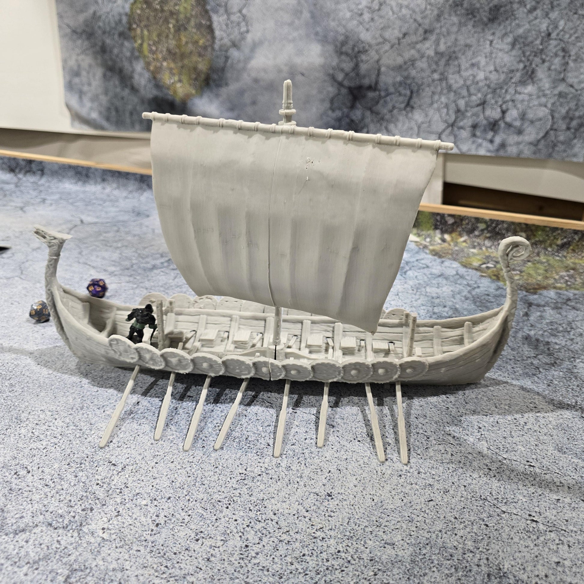 Covered Viking Long Ship, with shields