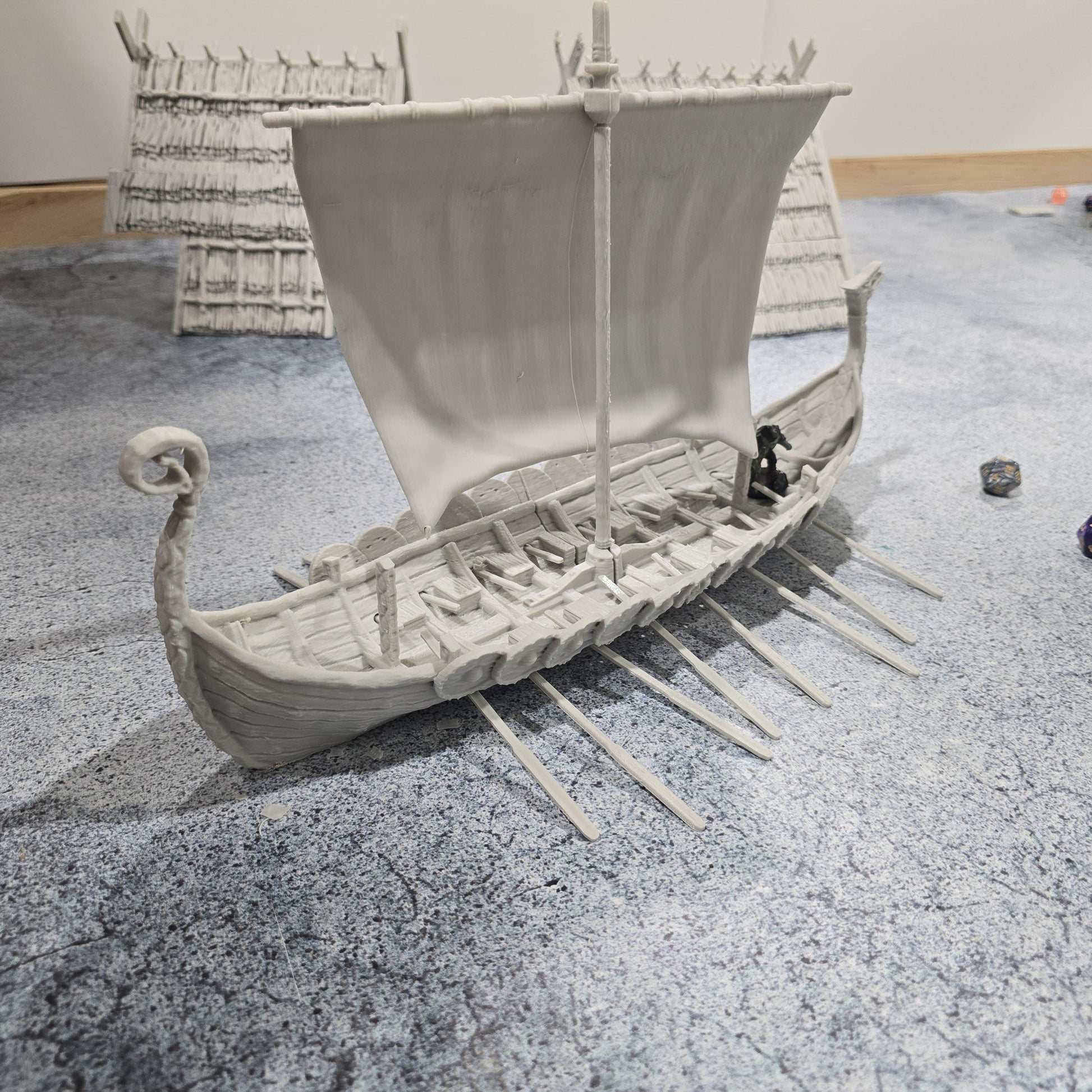 Covered Viking Long Ship, with shields