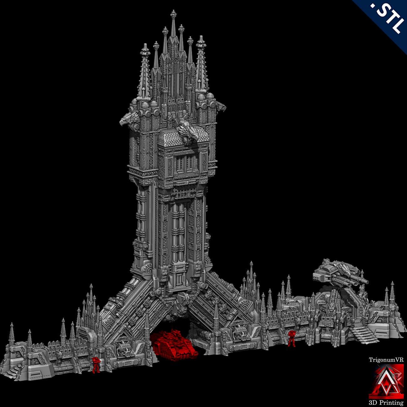 Imperium Arch Gate: Grimdark Medieval Arch Model, Detailed Tabletop Terrain for Model Railroading, 28mm Scale Fantasy Structure