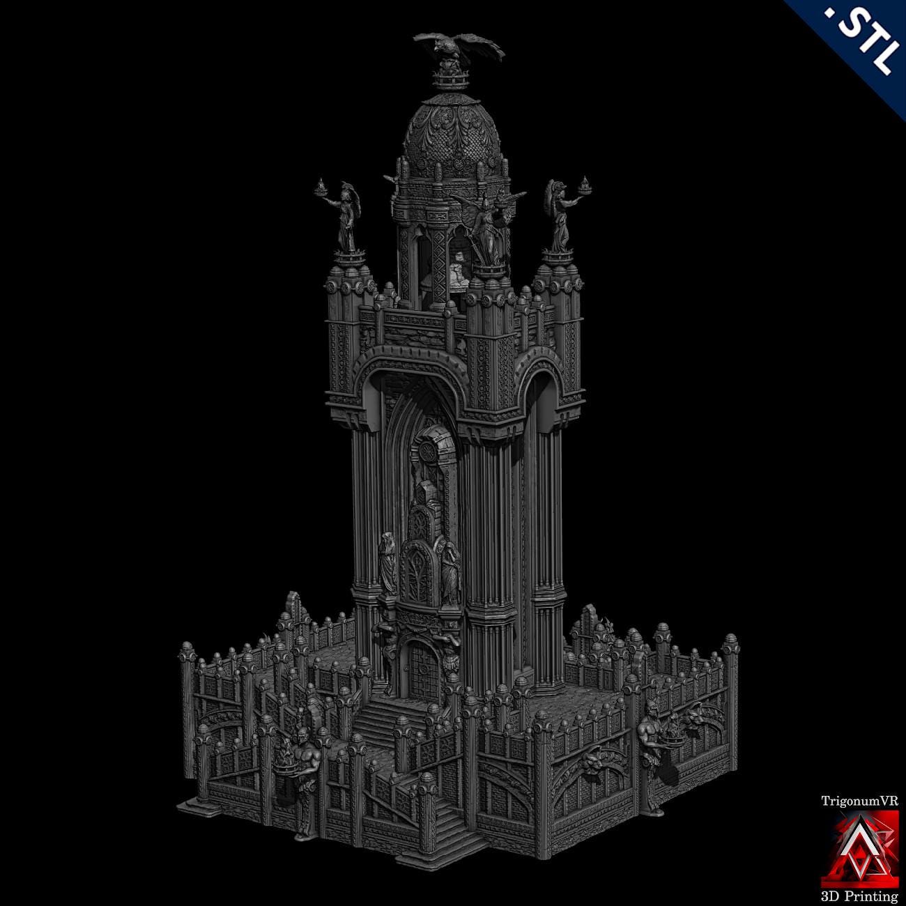 Explore the Twilight Tower Grimdark Imperium, a fortress of dark spires and medieval might, perfect for adding a gothic touch to your 28mm scale tabletop games.