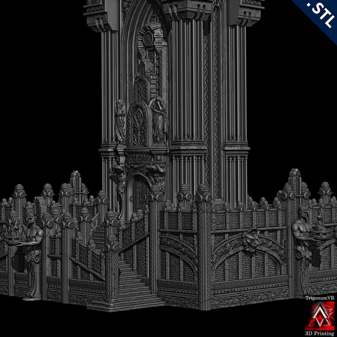 Explore the Twilight Tower Grimdark Imperium, a fortress of dark spires and medieval might, perfect for adding a gothic touch to your 28mm scale tabletop games.