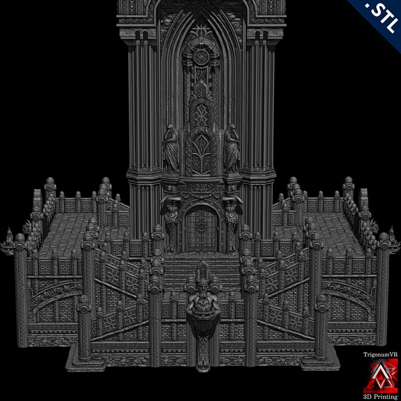Explore the Twilight Tower Grimdark Imperium, a fortress of dark spires and medieval might, perfect for adding a gothic touch to your 28mm scale tabletop games.
