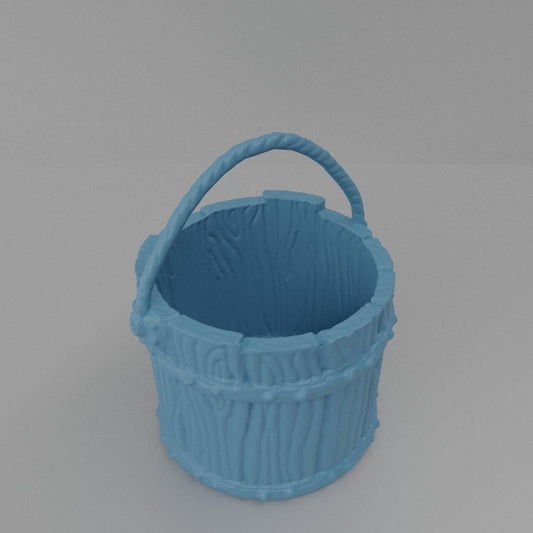 Medieval Wooden Bucket: 28mm Rustic Gathering Essential - Tabletop RPG, Historical Reenactment, Miniature Scenery Accessory