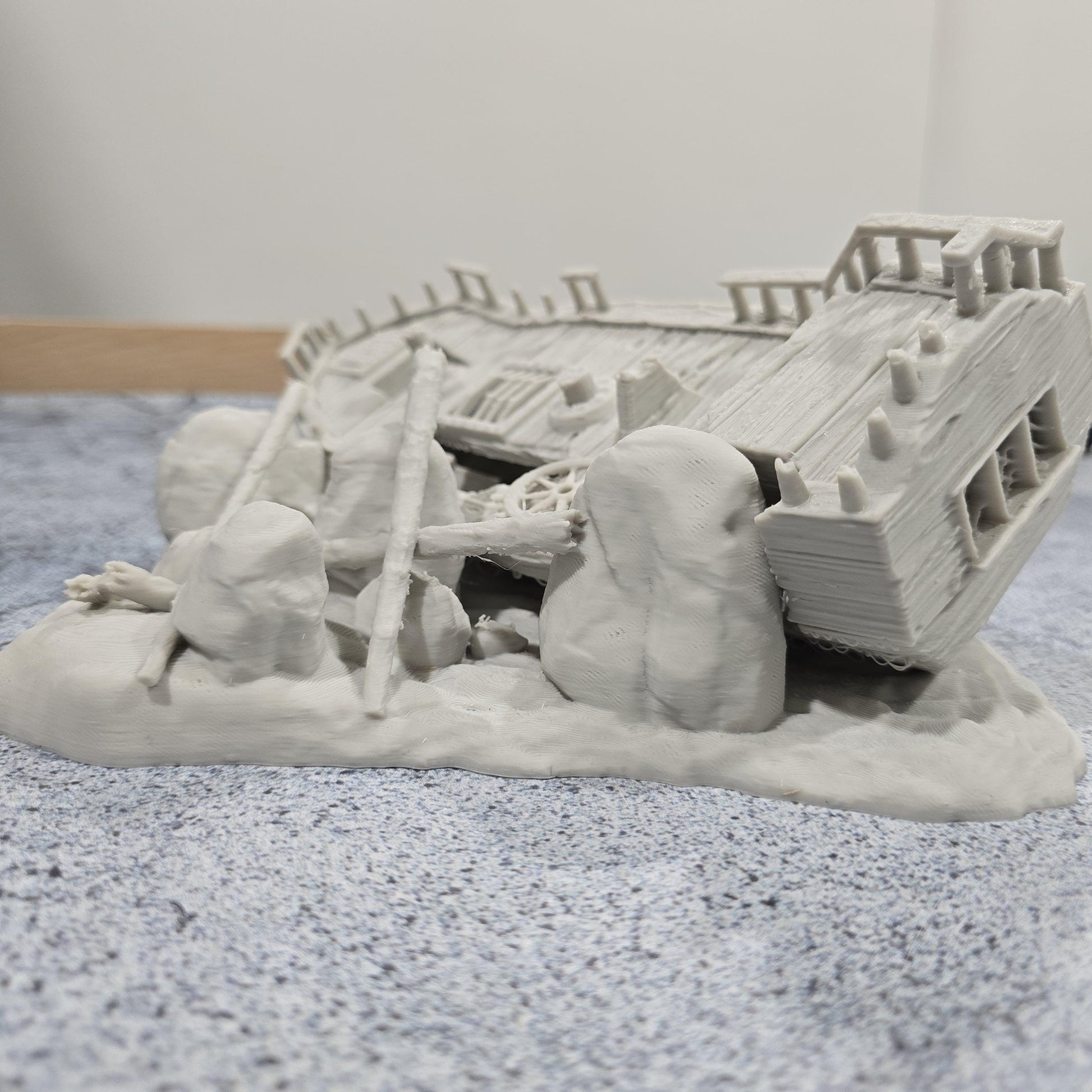 Galley Shipwreck, Small Shipwreck, Ashored Galley, Dungeons and Dragons, Shipwreck, Boat