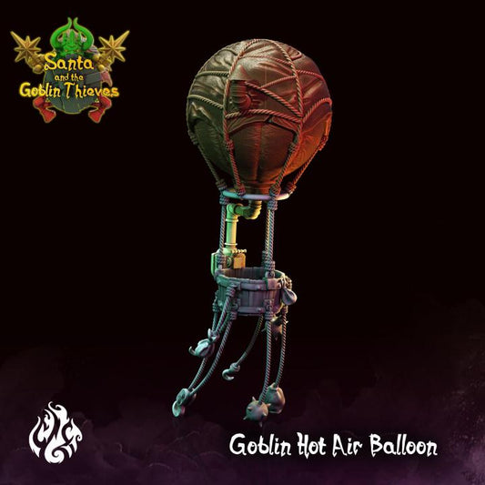 Detailed view of the &quot;Steampunk Explorer Airship,&quot; a fantasy-inspired hot air balloon model featuring steampunk elements and colorful design, perfect for enhancing tabletop RPG settings and dioramas.
