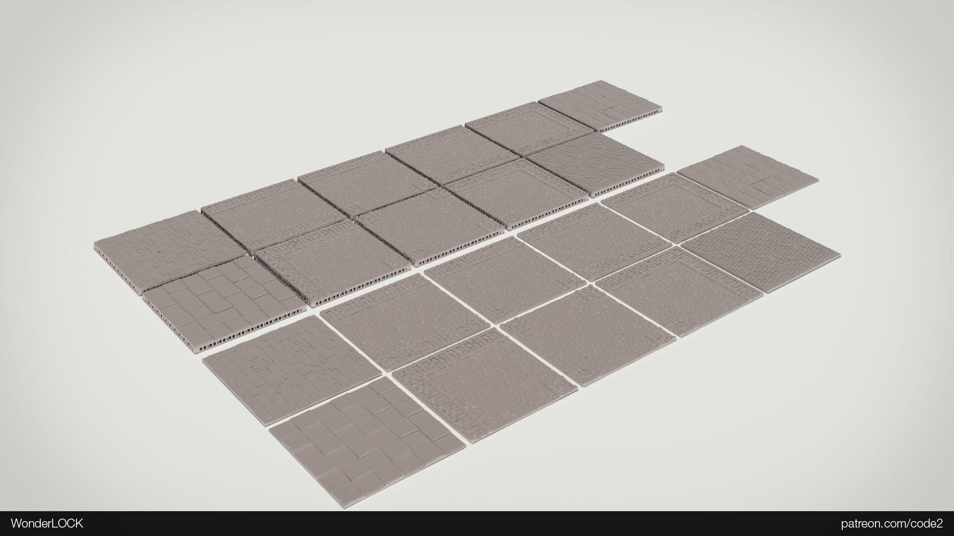 Modular Gaming Tiles: Customizable Urban Road Layout - Tabletop RPG and Wargaming