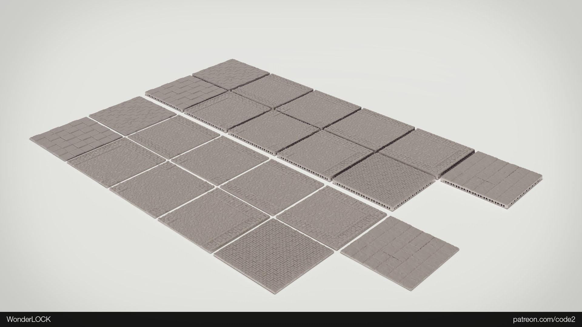 Modular Gaming Tiles: Customizable Urban Road Layout - Tabletop RPG and Wargaming