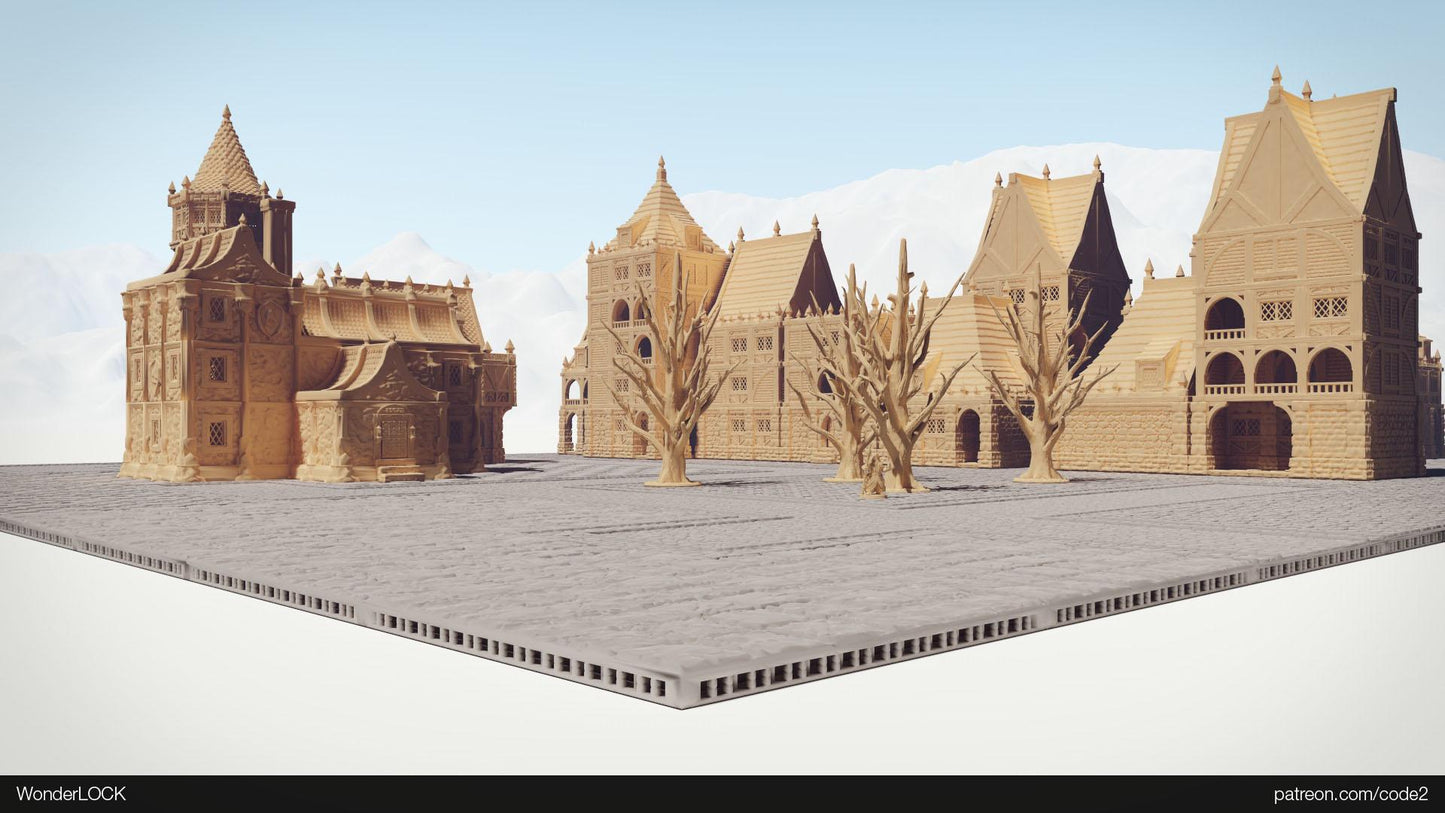 Modular Gaming Tiles: Customizable Urban Road Layout - Tabletop RPG and Wargaming
