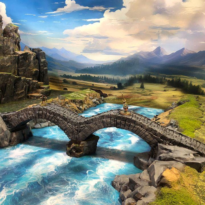 Ancient Stone Bridge Model - Handcrafted Tabletop RPG and Wargaming Terrain