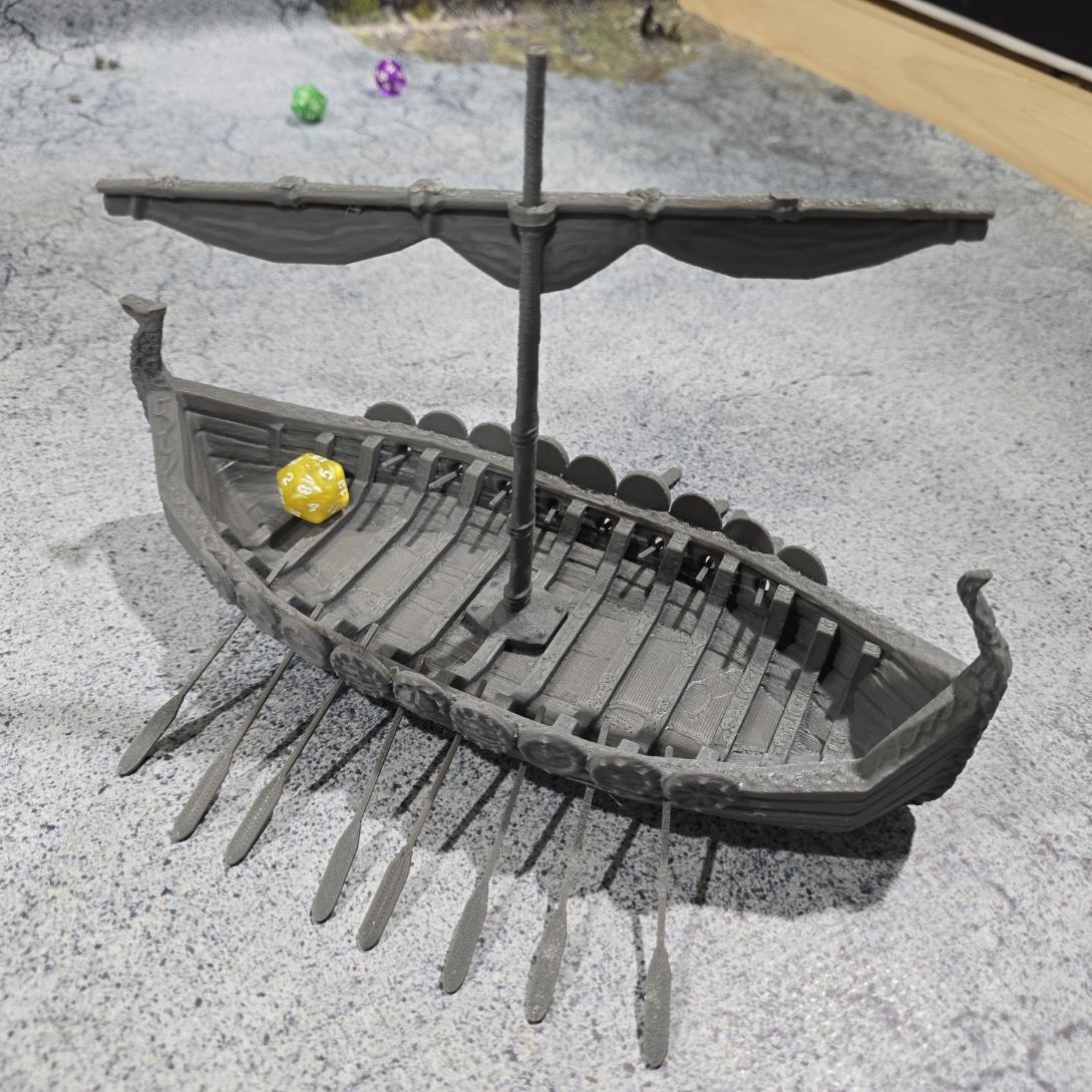 Viking Long Ship: Medieval Era Sailing Vessel Perfect for Historical RPGs