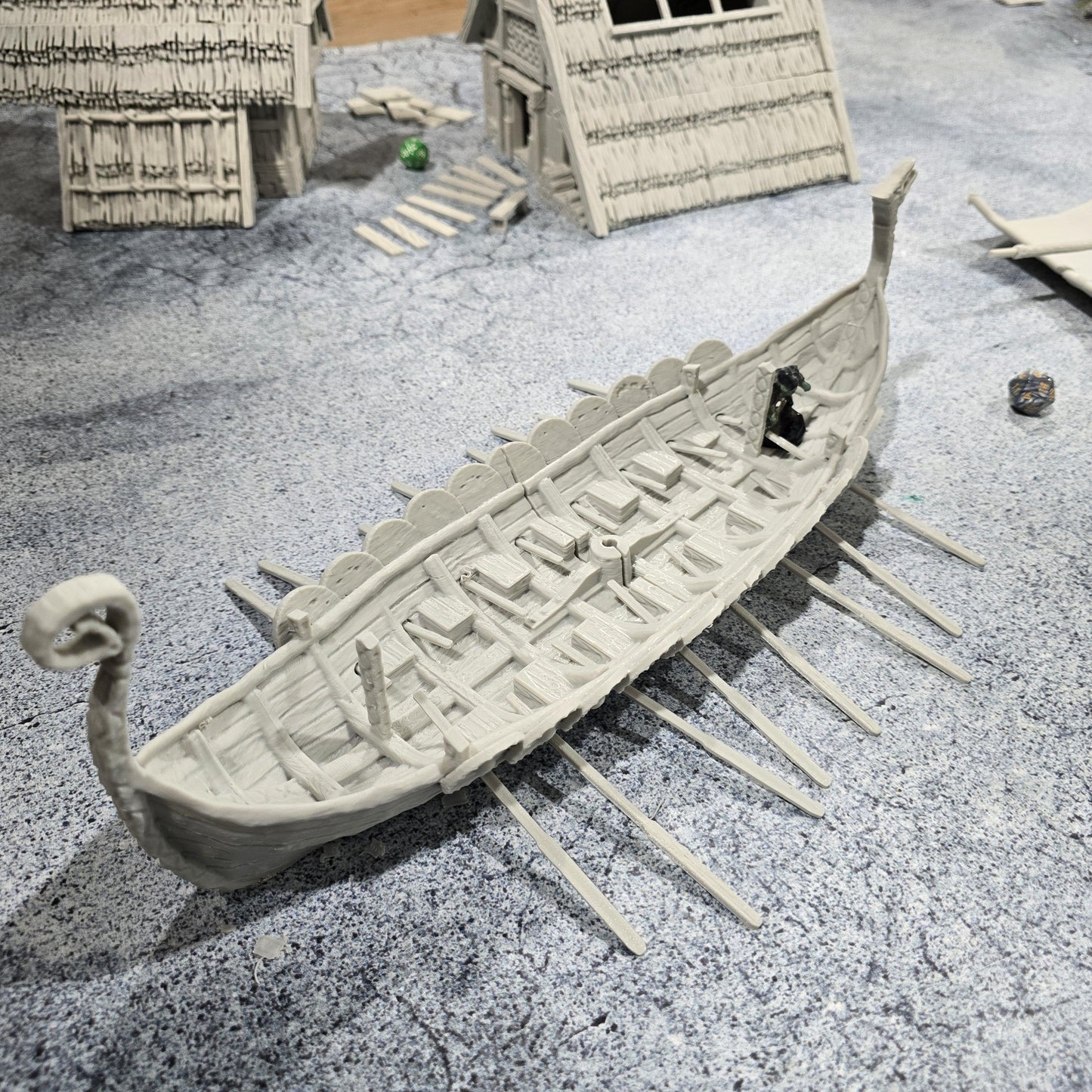 Covered Viking Long Ship, with shields